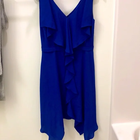 bcbg blue ruffle dress Inara Blue Ruffle Prom Dress - US 0